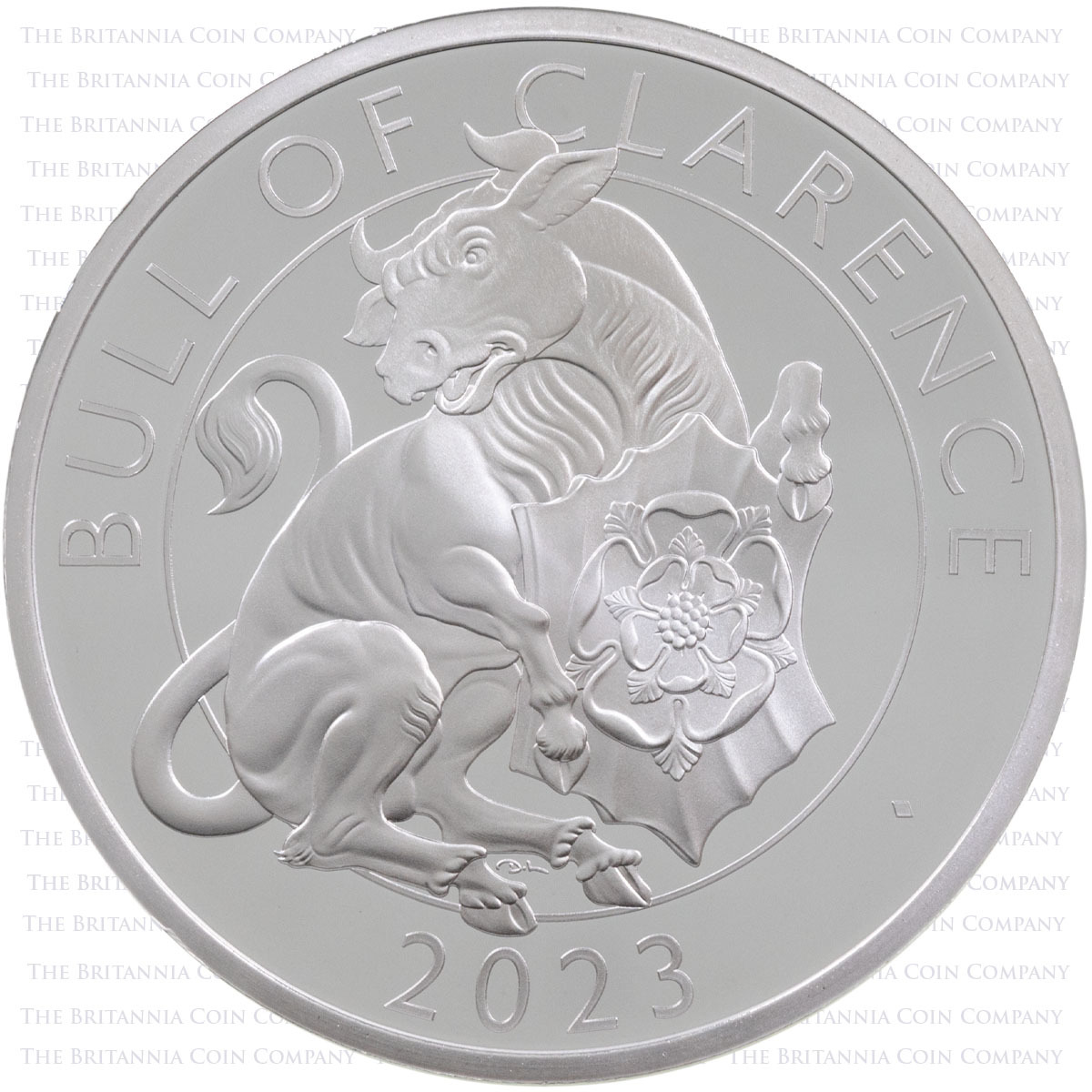 UK23BCSP 2023 Bull Of Clarence Tudor Beasts One Ounce Silver Proof Coin Reverse