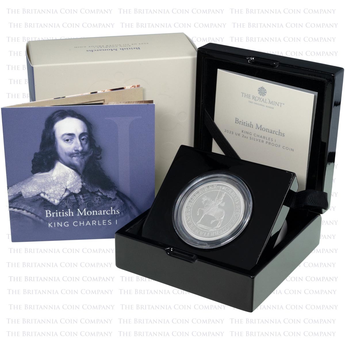 UK23C1S2 2023 British Monarchs King Charles I Two Ounce Silver Proof Coin Boxed