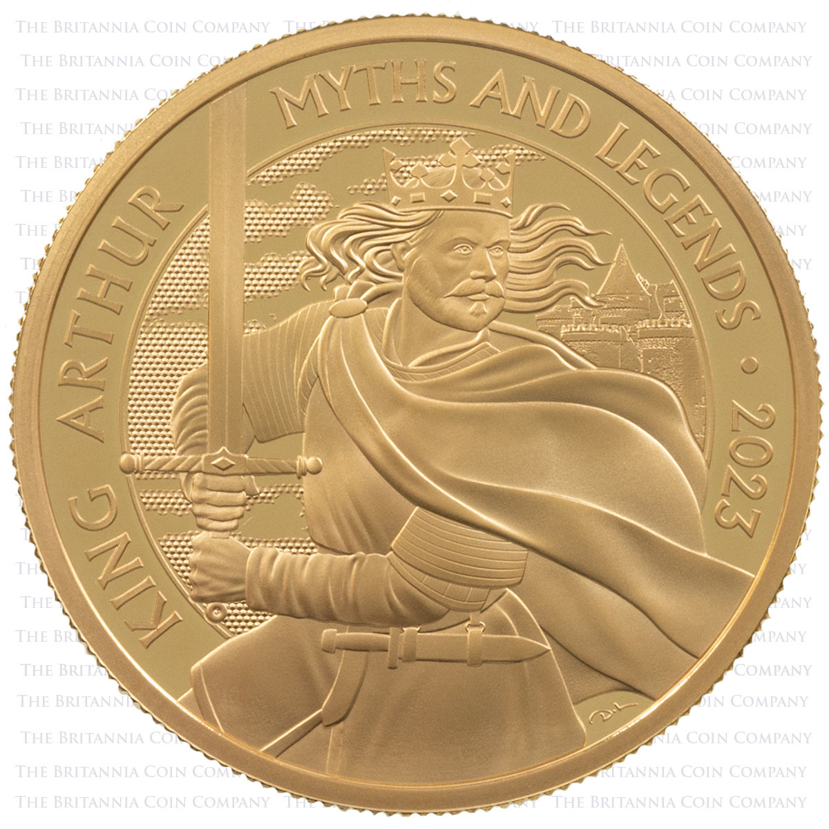 UK23KAGP 2023 Myths And Legends King Arthur One Ounce Gold Proof Coin Reverse