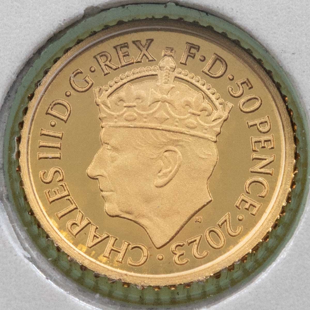 Uk23KC40G 2023 King Charles III Coronation Fortieth Ounce Gold Proof Coin Obverse
