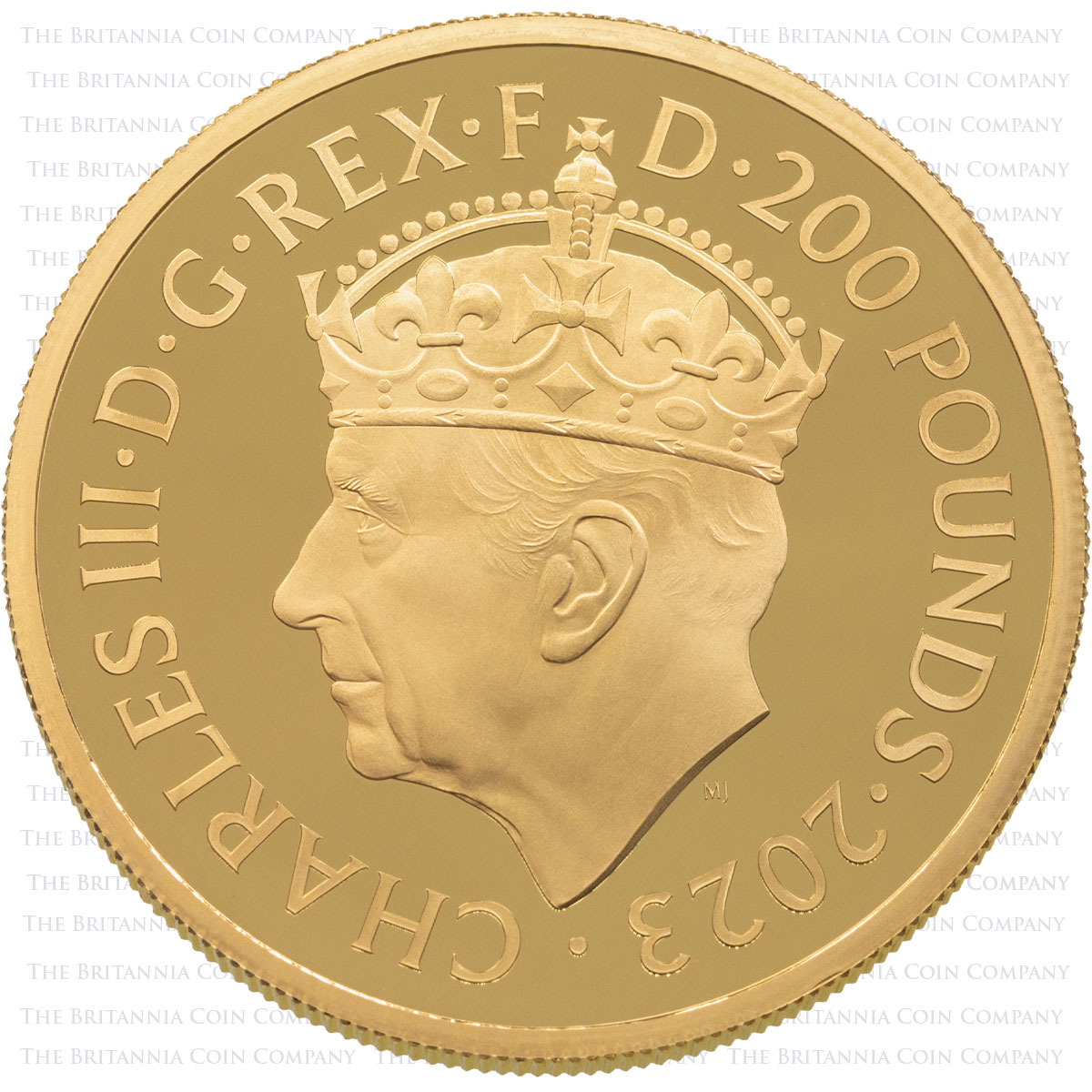 UK23KCG2 2023 King Charles III Coronation Two Ounce Gold Proof Coin Obverse