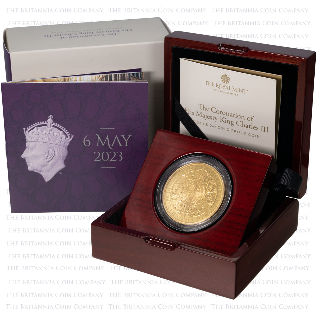UK23KCG2 2023 King Charles III Coronation Two Ounce Gold Proof Coin Boxed
