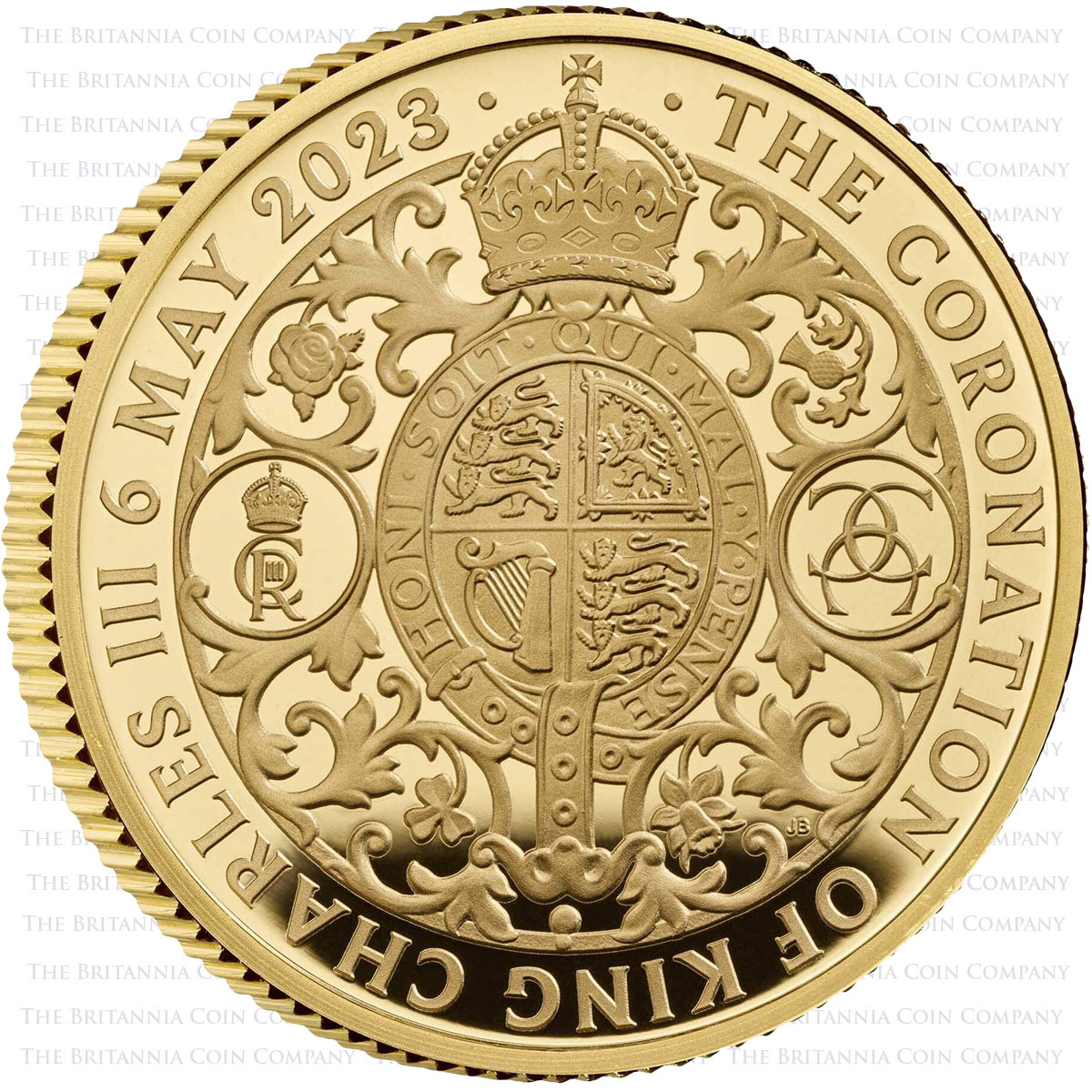 UK23KCGQ UK23KCGQ 2023 King Charles III Coronation Quarter Ounce Gold Proof Coin Reverse