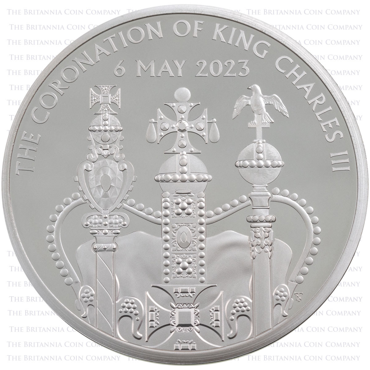 UK23KCPF 2023 King Charles III Coronation Fifty Pence Silver Proof Coin Reverse