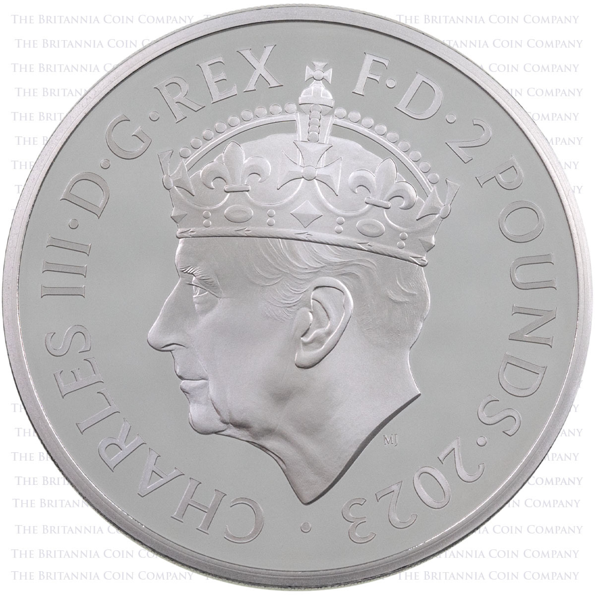UK23KCS1 2023 King Charles III Coronation One Ounce Silver Proof Coin Obverse