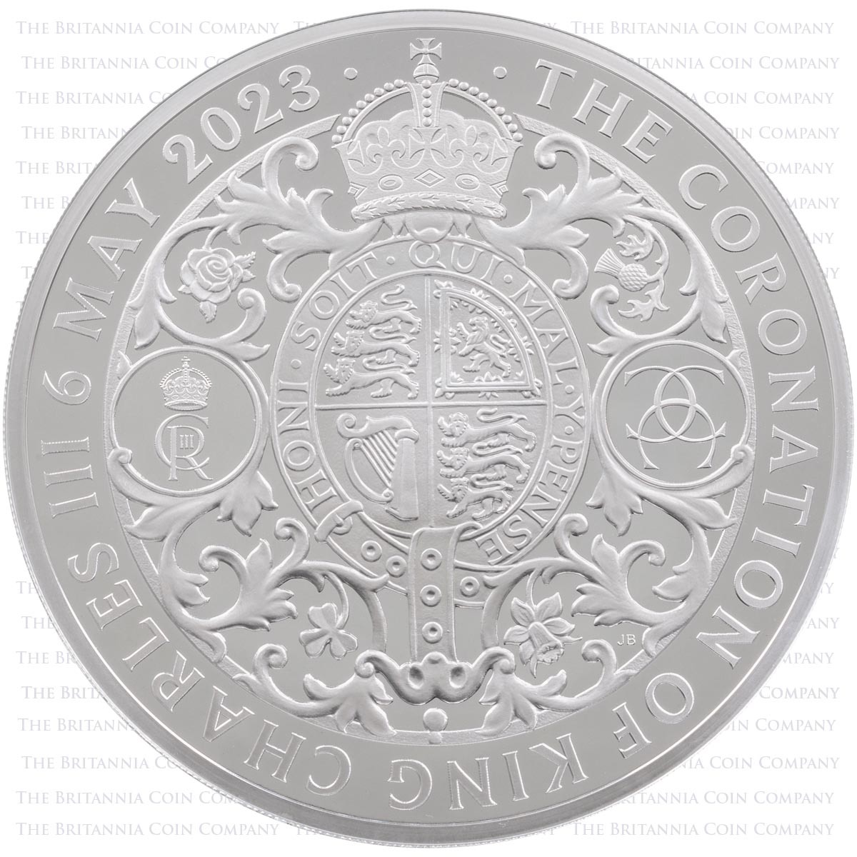 UK23KCS1K 2023 King Charles III Coronation One Kilogram Silver Proof Coin Reverse