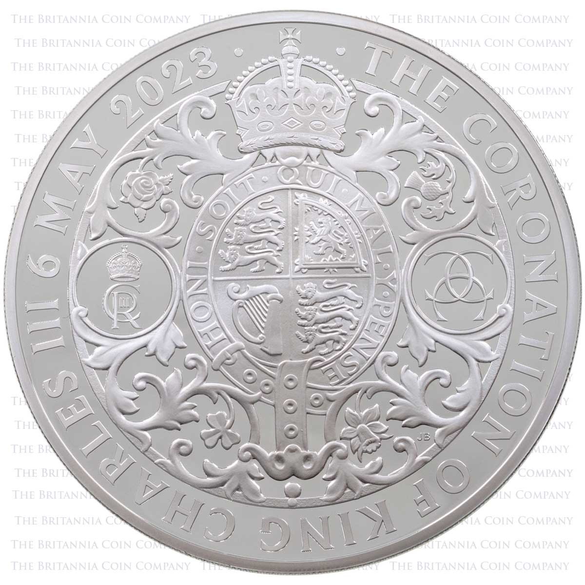 2023 King Charles III Coronation Five Ounce Silver Proof Coin Reverse
