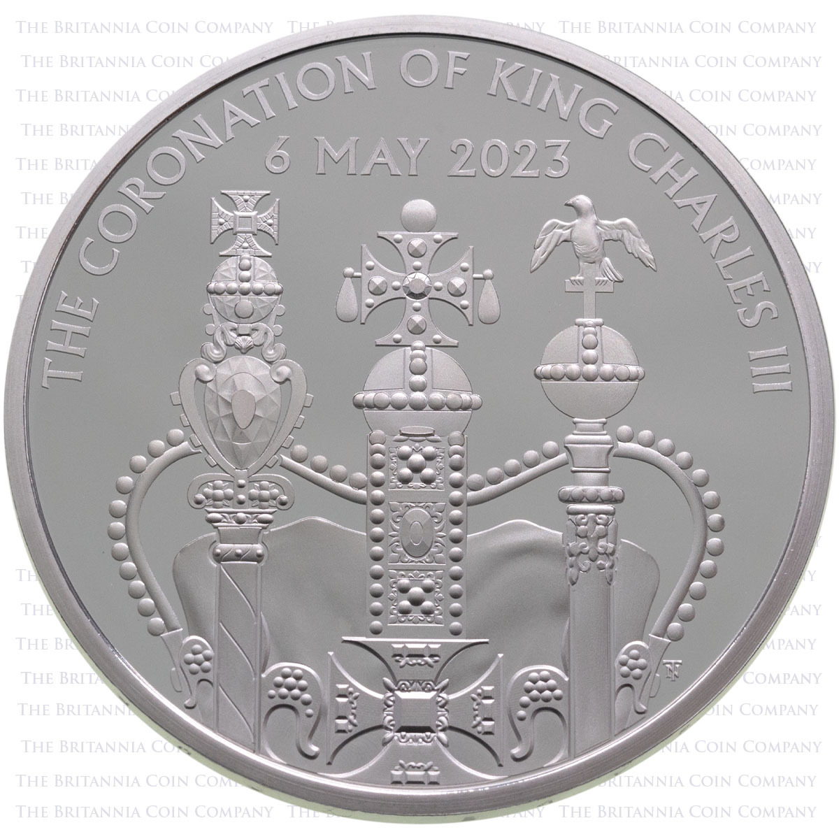 UK23KCSP 2023 King Charles III Coronation Five Pound Crown Silver Proof Coin Reverse