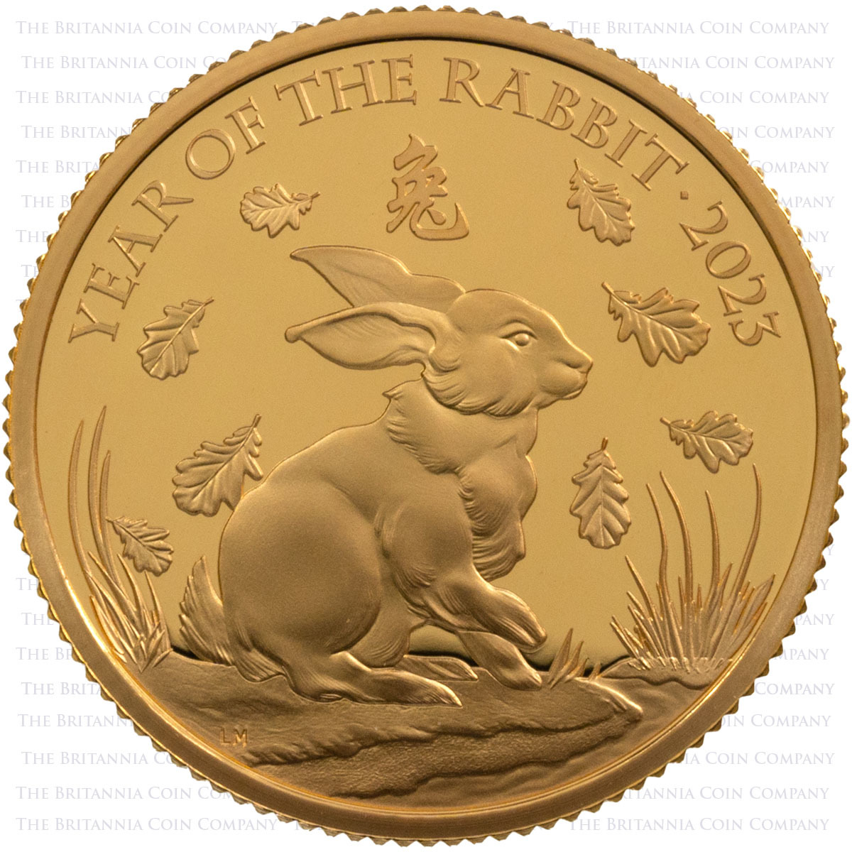 UK23LRQO 2023 Lunar Year Of The Rabbit Quarter Ounce Gold Proof Coin Reverse