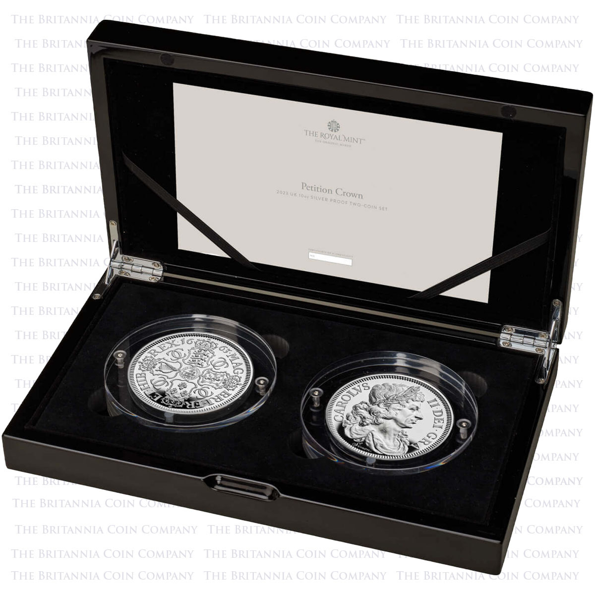 UK23PC10S 2023 Great Engravers Petition Crown Ten Ounce Silver Proof Two Coin Set Boxed