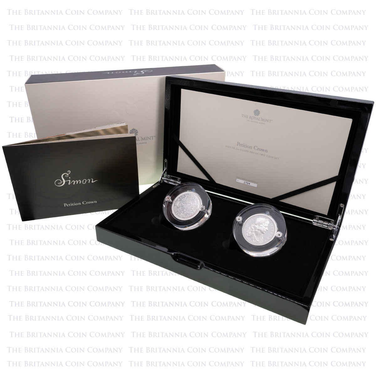 UK23PC2S 2023 Great Engravers Petition Crown Two Ounce Silver Proof Two Coin Set Boxed
