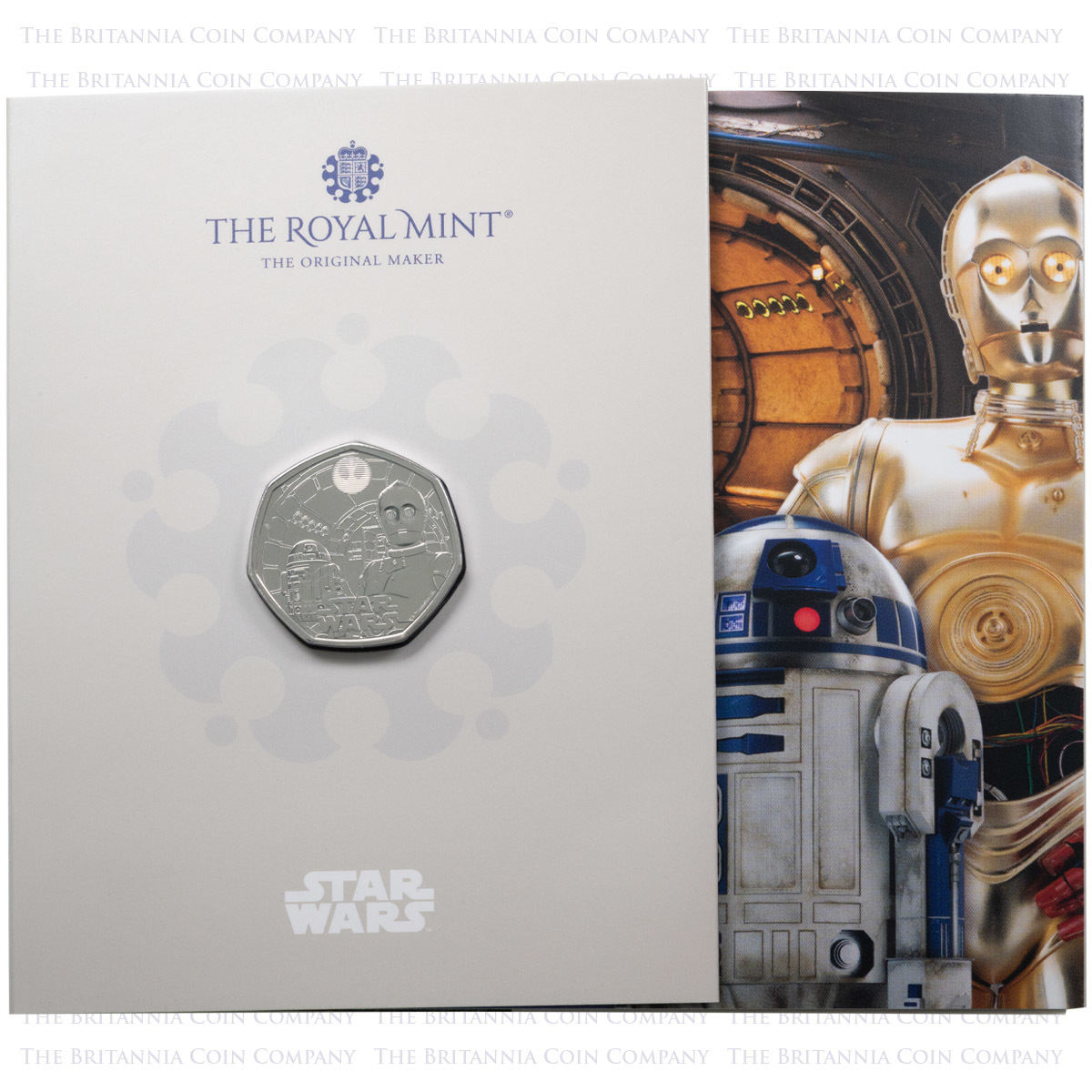 UK23R2BU 2023 Star Wars R2-D2 And C-3PO Fifty Pence Brilliant Uncirculated Coin