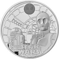 UK23R2S2 2023 Star Wars R2-D2 And C-3PO Two Ounce Silver Proof Coin Thumbnail