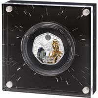 UK23R2SC 2023 Star Wars R2-D2 And C-3PO Fifty Pence Coloured Silver Proof Coin Thumbnail