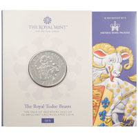 UK23TYBBU 2023 Tudor Beasts Yale Of Beaufort Five Pound Brilliant Uncirculated Coin In Folder Thumbnail