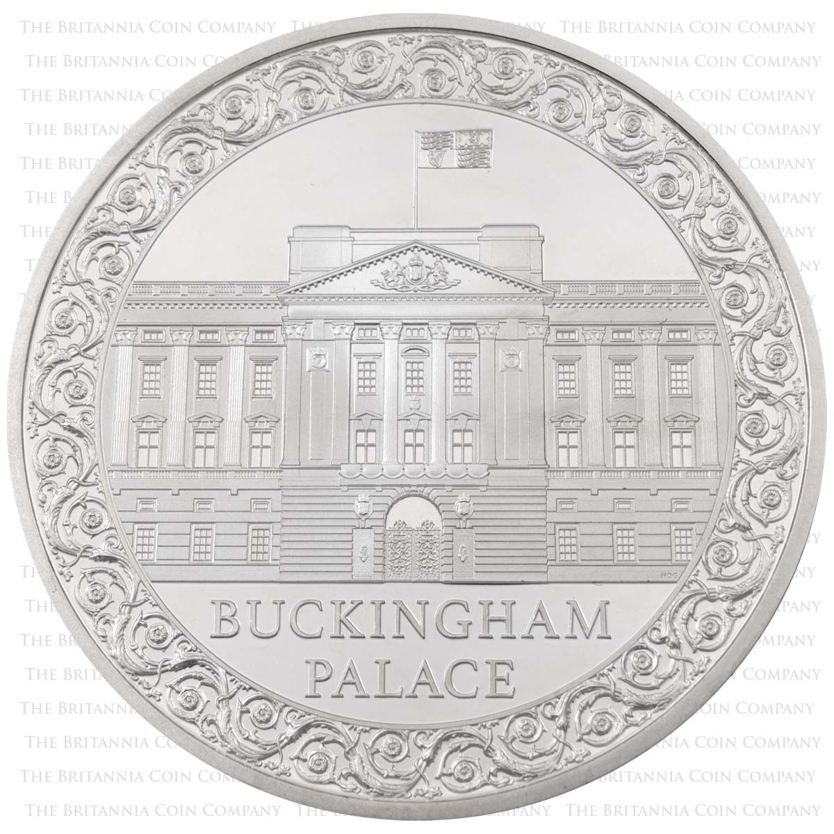 UK24BPSP 2024 Buckingham Palace Five Pound Silver Proof Coin reverse design