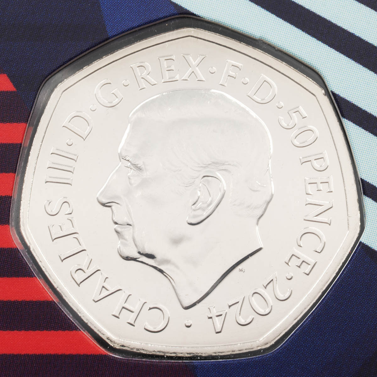 UK24GBBC 2024 Team GB Fifty Pence Coloured Brilliant Uncirculated Olympics Mint Pack Coin Obverse