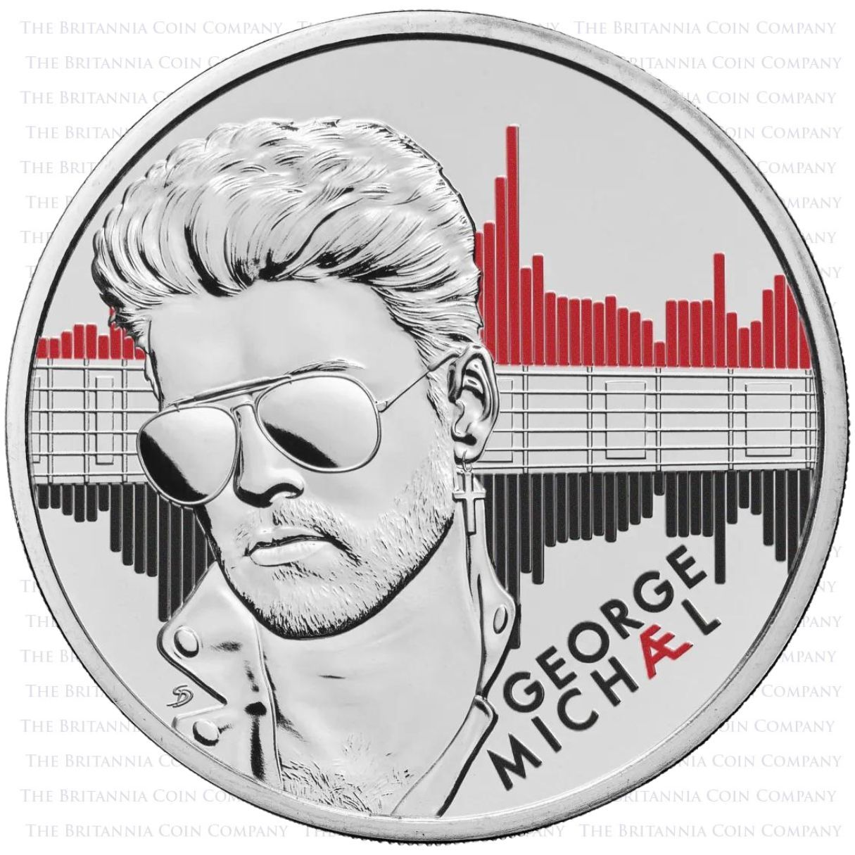 UK24GM1S 2024 Music Legends George Michael One Ounce Silver Proof Coin Reverse