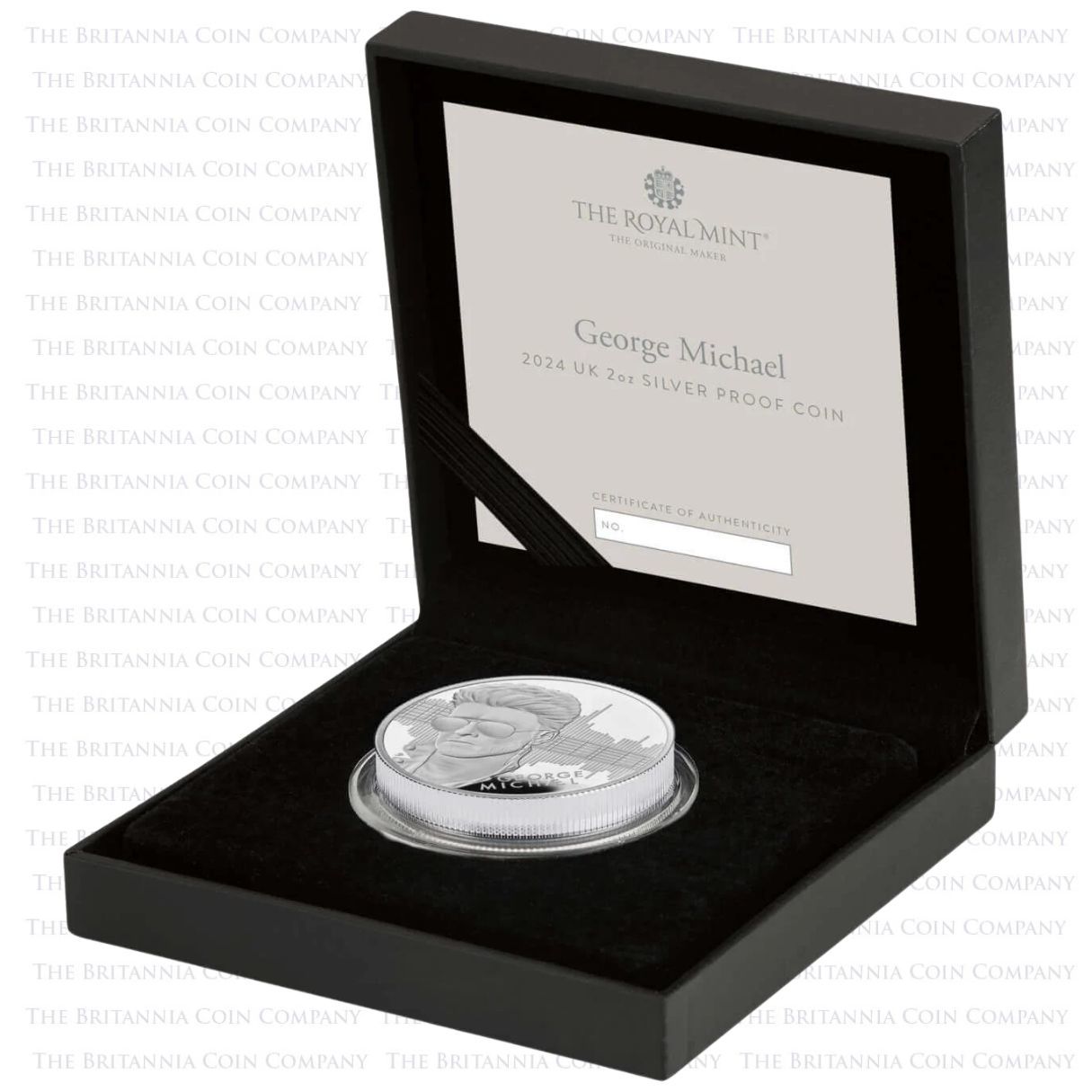 UK24GM2S 2024 Music Legends George Michael Two Ounce Silver Proof Coin Boxed
