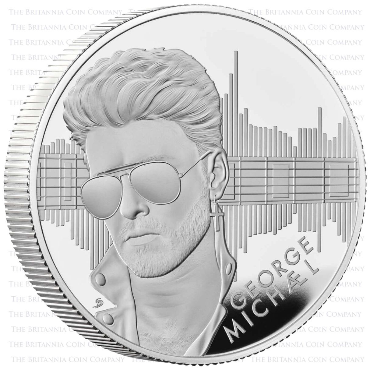 UK24GM2S 2024 Music Legends George Michael Two Ounce Silver Proof Coin Reverse