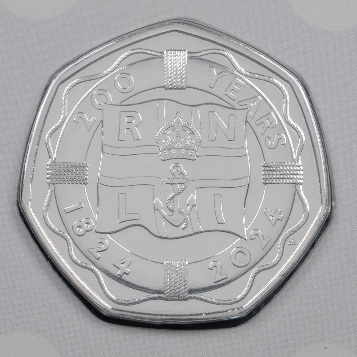 UK24RNBU 2024 Lifeboat Fifty Pence Brilliant Uncirculated Mint Pack Coin Reverse