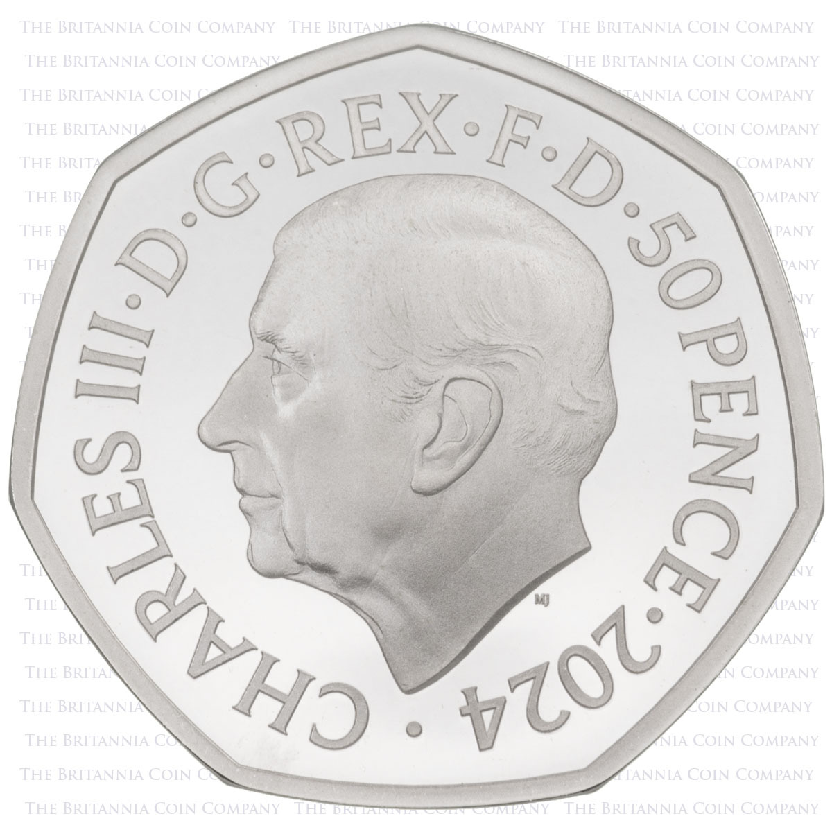 Official obverse of the UK24XWSC 2024 X-Wing Fifty Pence Coloured Silver Proof Star Wars Coin
