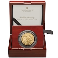 UK25FM1G 2025 Freddie Mercury One Ounce Gold Proof Music Legends Coin Thumbnail