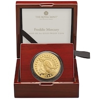 UK25FM2G 2025 Freddie Mercury Two Ounce Gold Proof Music Legends Coin Thumbnail