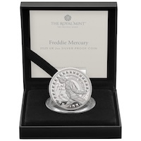 UK25FM2S 2025 Freddie Mercury Two Ounce Silver Proof Music Legends Coin Thumbnail