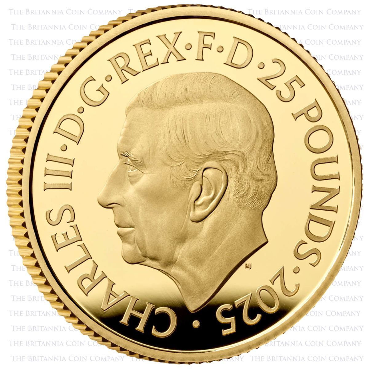UK25GRGQ 2025 Greyhound Of Richmond Quarter Ounce Gold Proof Royal Tudor Beasts Coin Obverse