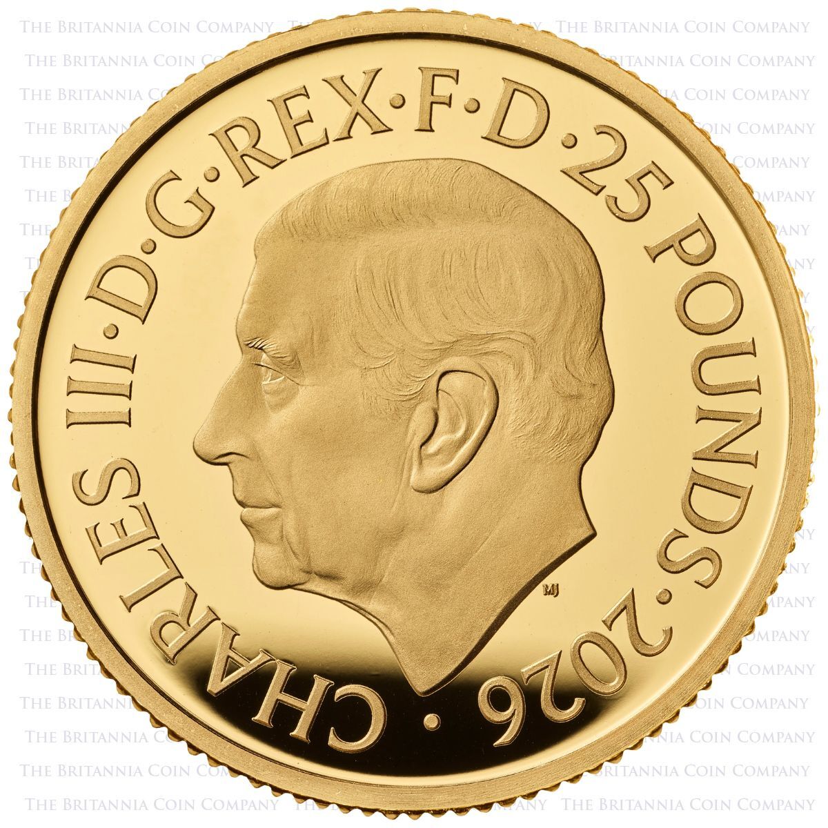 UK26AGQ 2026 The Angel Quarter Ounce Gold Proof Coin Obverse