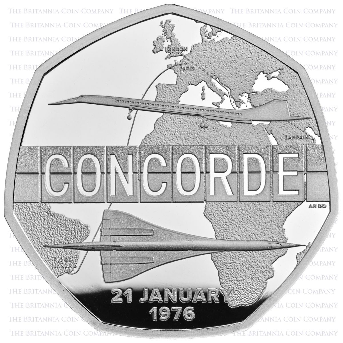 UK26CCSP 2026 Concorde Fifty Pence Silver Proof Coin Reverse