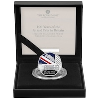 UK26GPSPF 2026 Grand Prix Fifty Pence Coloured Piedfort Silver Proof Coin Thumbnail