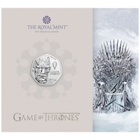 UK26GTIBC 2026 Night King Fifty Pence Coloured Brilliant Uncirculated Game Of Thrones Mint Pack Coin Thumbnail