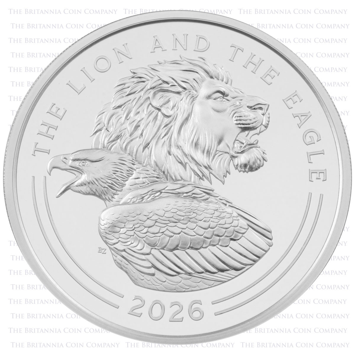 UK26LE1S 2026 The Lion And The Eagle One Ounce Silver Proof Coin Reverse