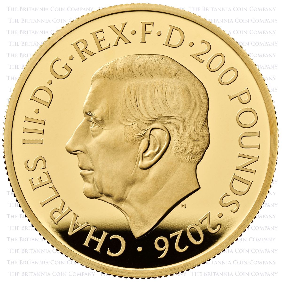 UK26PF2G 2026 Pink Floyd Two Ounce Gold Proof Music Legends Coin Obverse