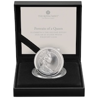 UK26QE4PF 2026 Arnold Machin Second Effigy Five Pound Crown Piedfort Silver Proof Portraits Of A Queen Coin Thumbnail