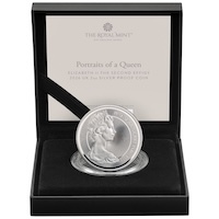 UK26QE4S2 2026 Arnold Machin Second Effigy Two Ounce Silver Proof Portraits Of A Queen Coin Thumbnail