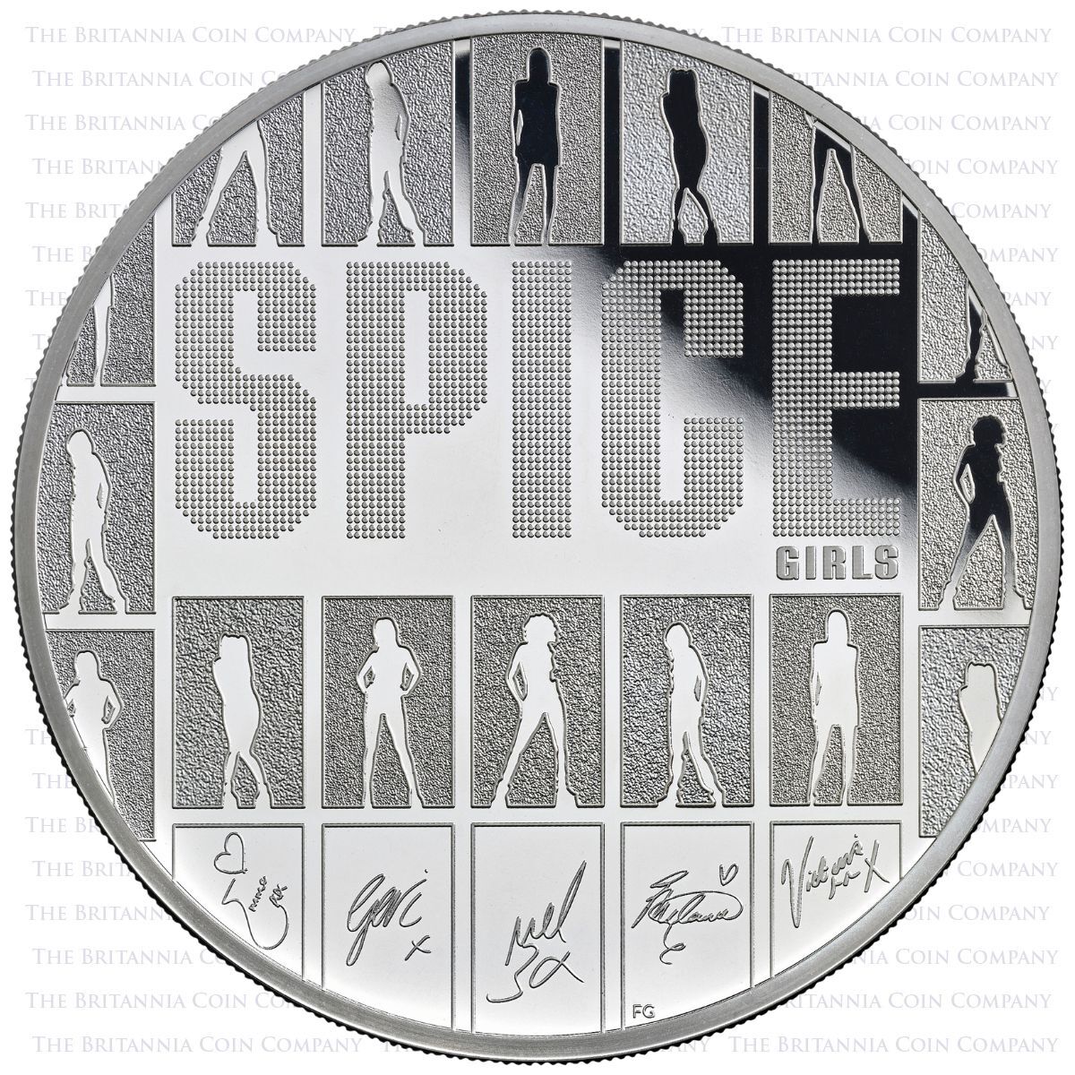 Uk26SG5S 2026 Spice Girls Five Ounce Silver Proof Music Legends Coin Reverse