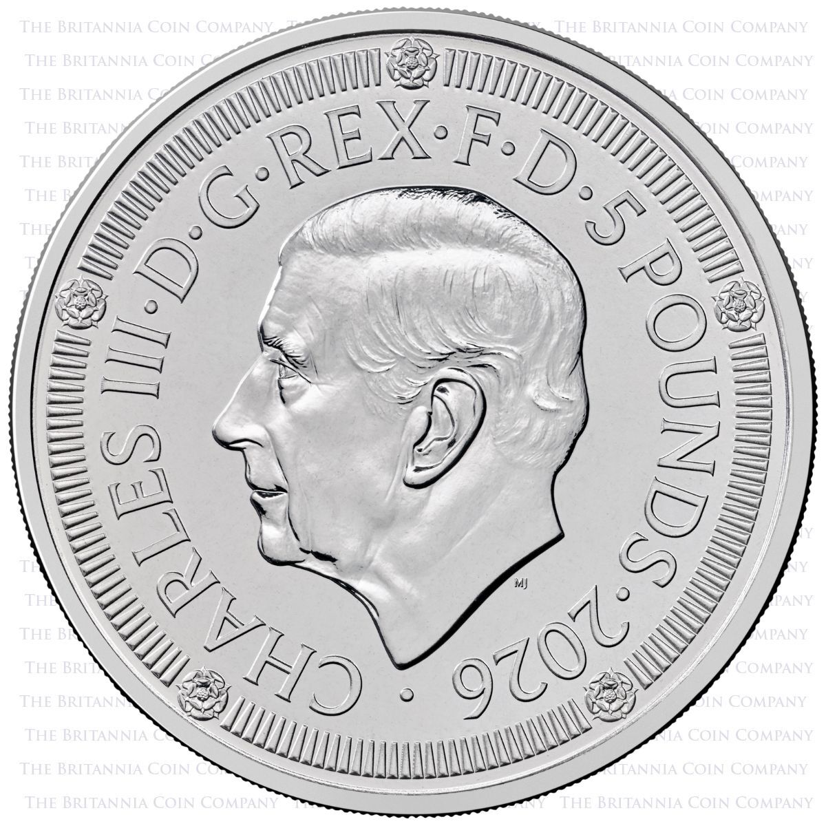 Uk26TCBU 2026 500 Years Of The Crown Five Pound Brilliant Uncirculated Mint Pack Coin Obverse