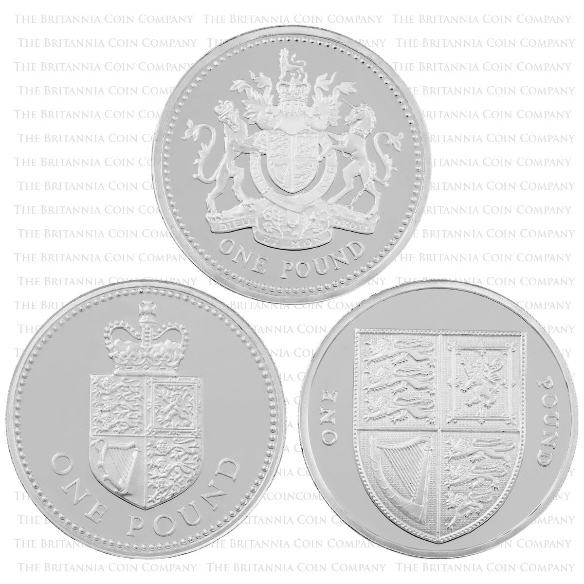 2013 30th Anniversary One Pound Silver Proof Coin Set Reverses