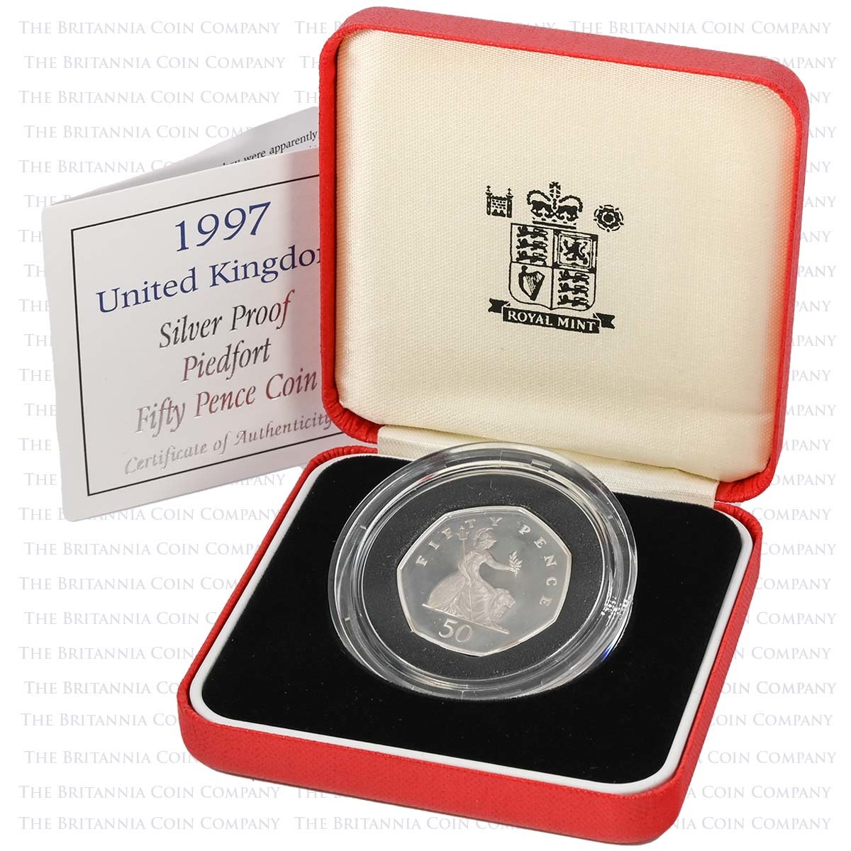 1997 New Smaller 50p Piedfort Silver Proof Boxed