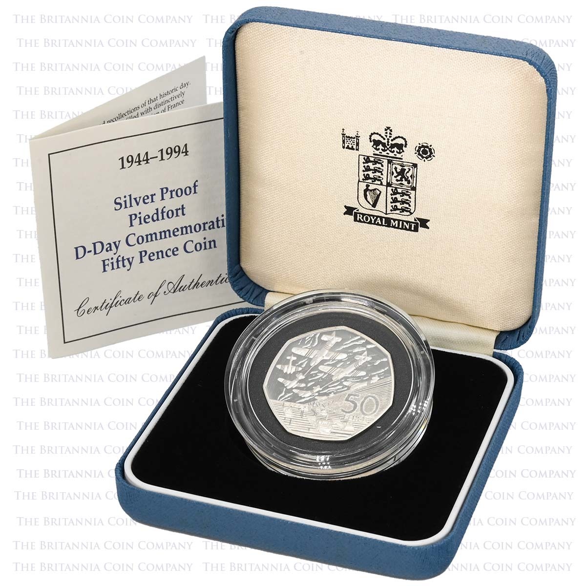 1994 D-Day 50p Piedfort Silver Proof Boxed
