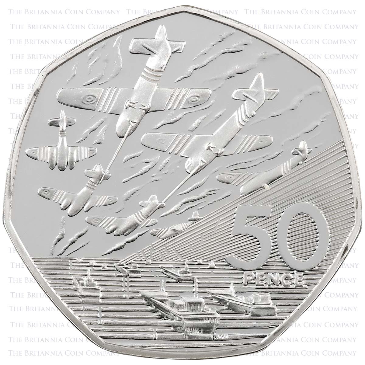 1994 D-Day 50p Silver Proof Reverse