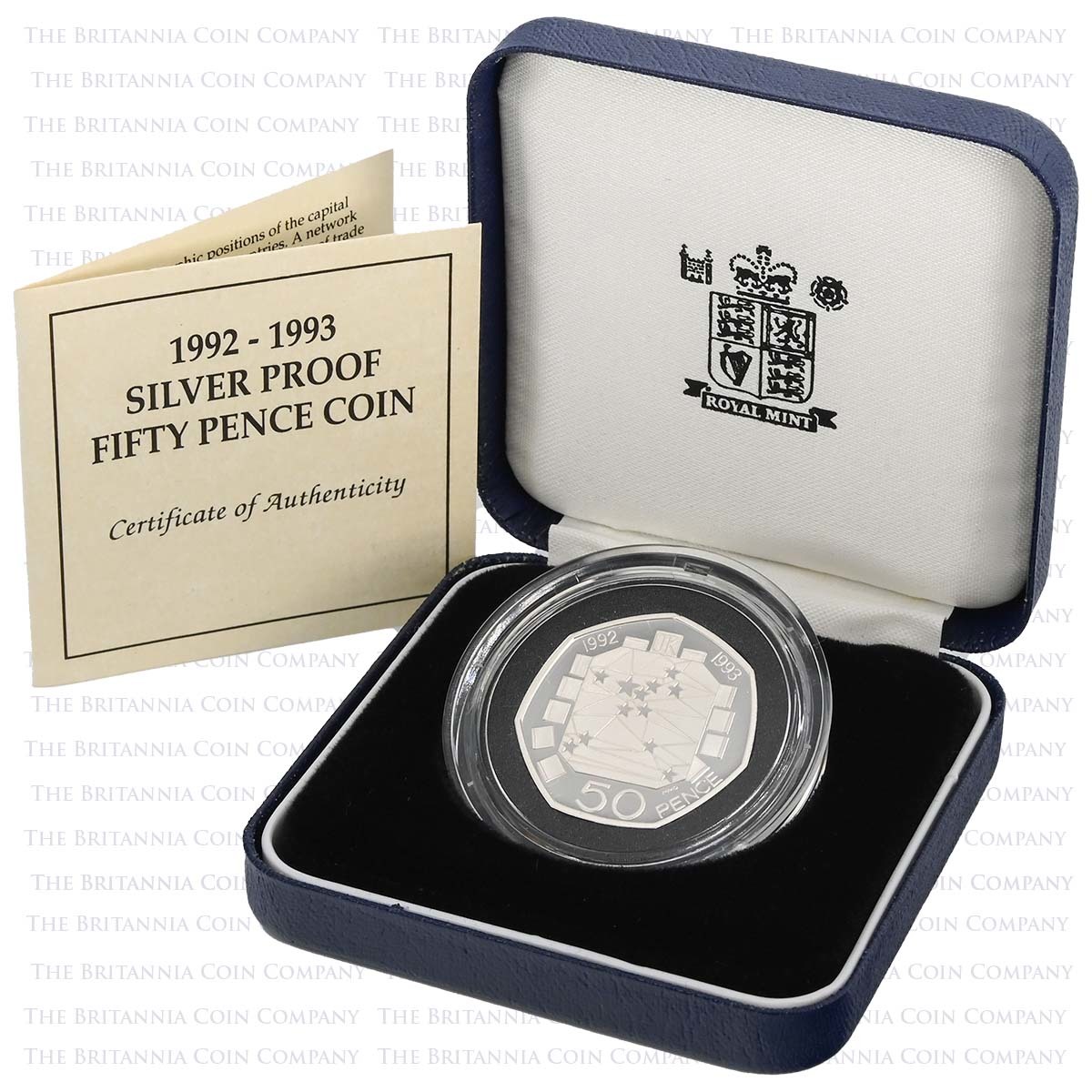 Silver Proof 1992 1993 Europe 50p : Single Market | The Britannia Coin ...