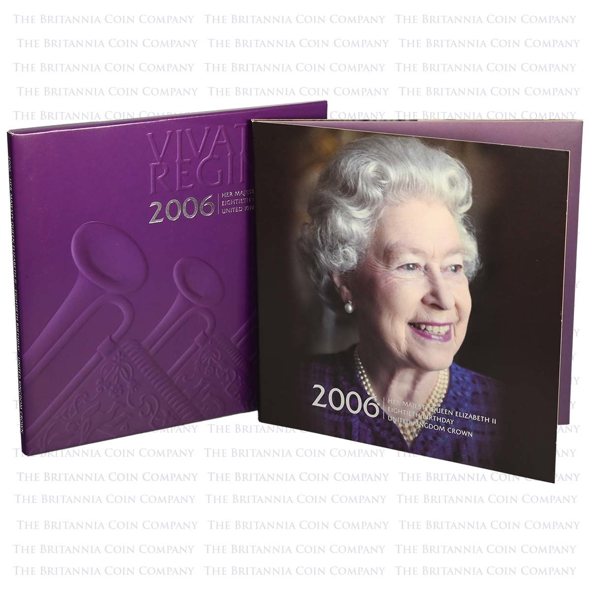 2006 Queen's 80th Birthday £5 Crown BU in Folder