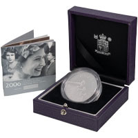 2006 Queen Elizabeth II 80th Birthday Five Pound Crown Piedfort Platinum Proof Coin Thumbnail