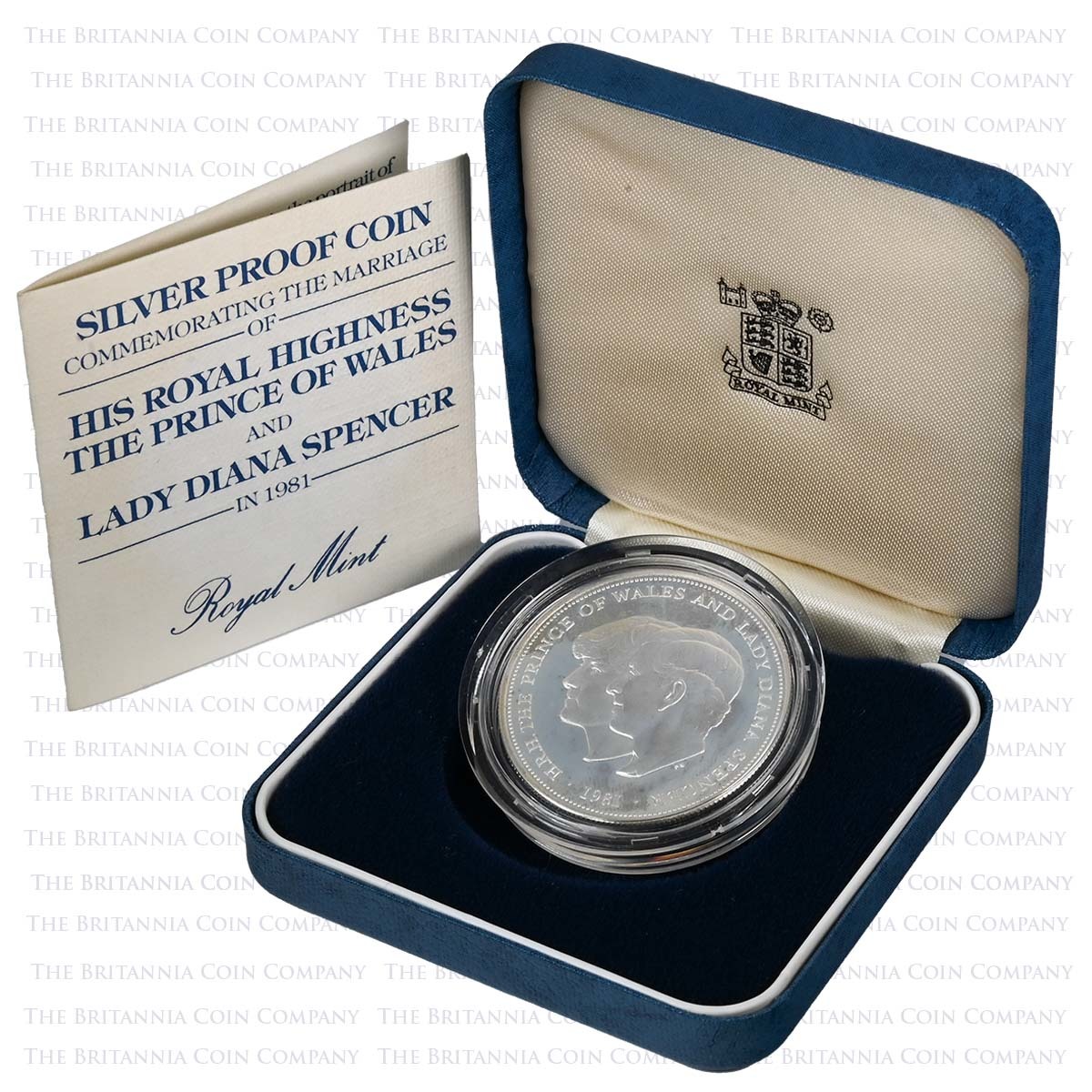 1981 Royal Wedding Charles and Diana 25p Crown Silver Proof Boxed