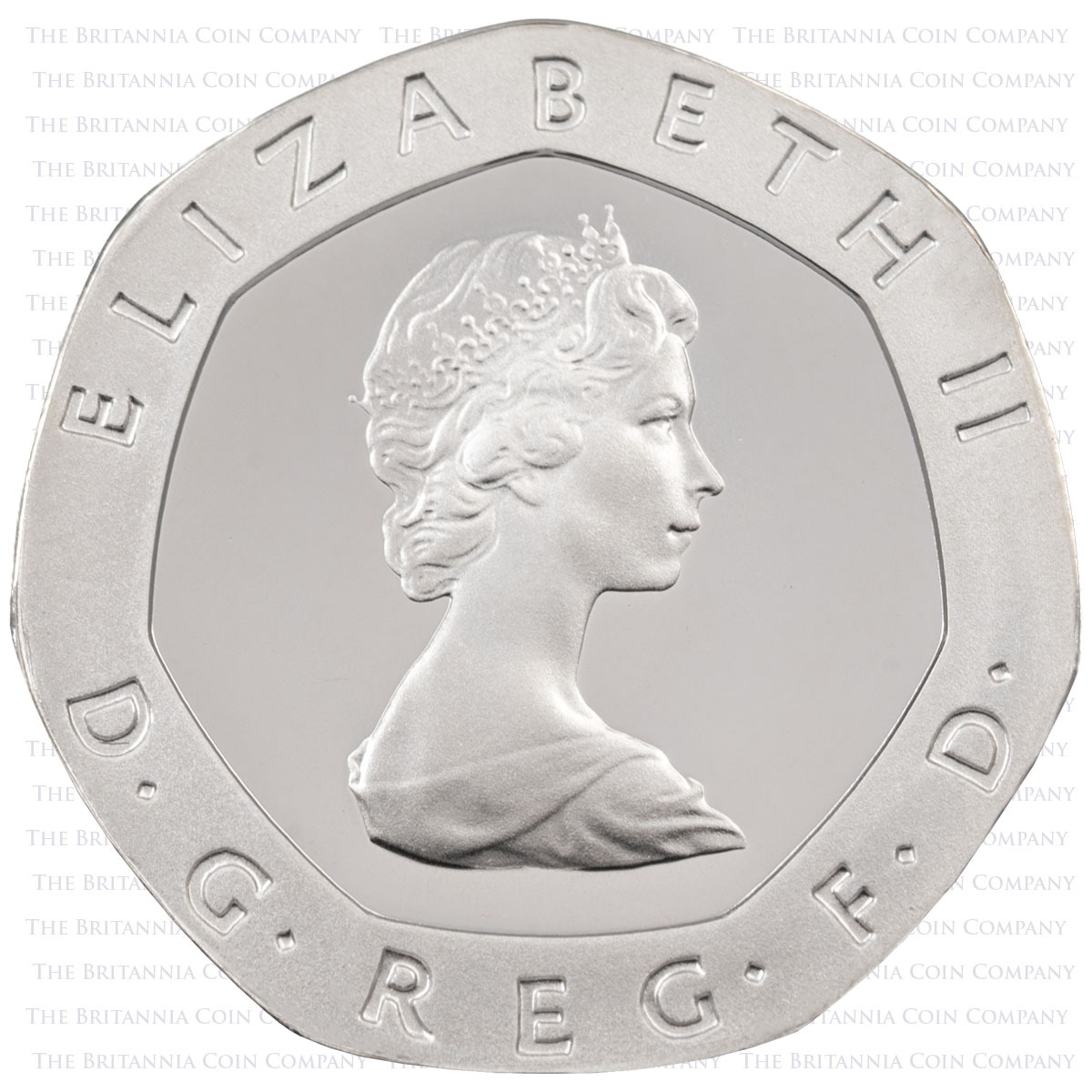 1982 Twenty Pence Piedfort Silver Proof Coin Obverse
