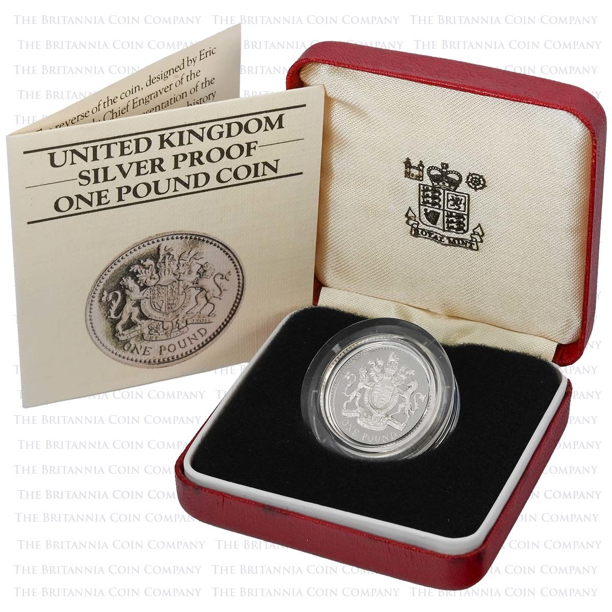 1983 Royal Arms £1 Silver Proof Boxed
